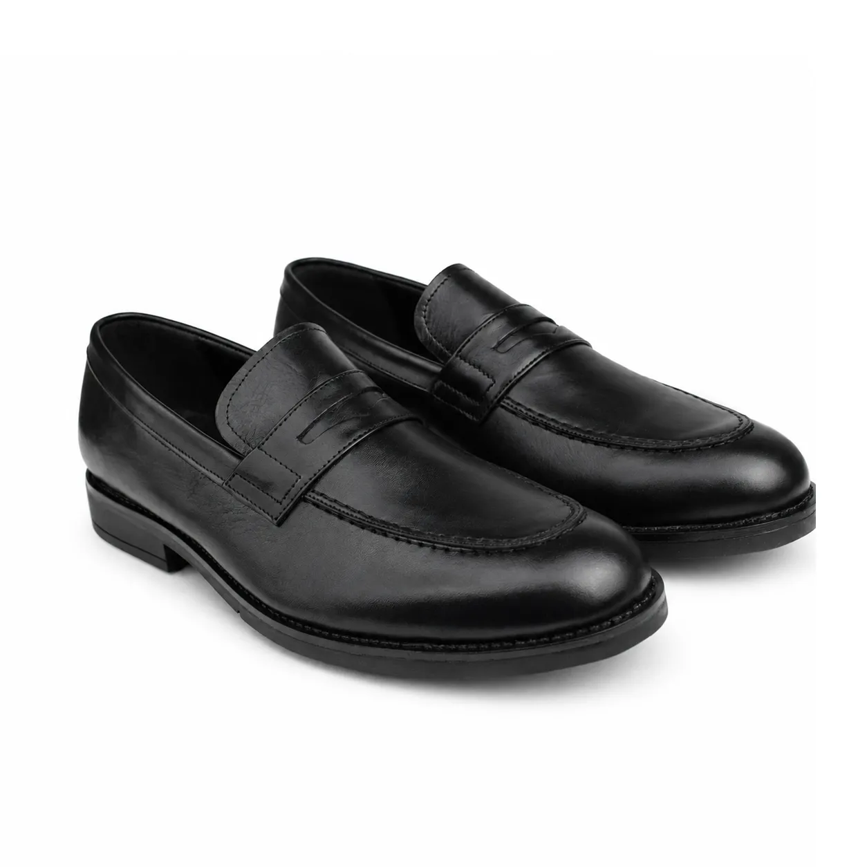 CHAUSSURE HOMME confort 135-1 NOIR CUIR miniature